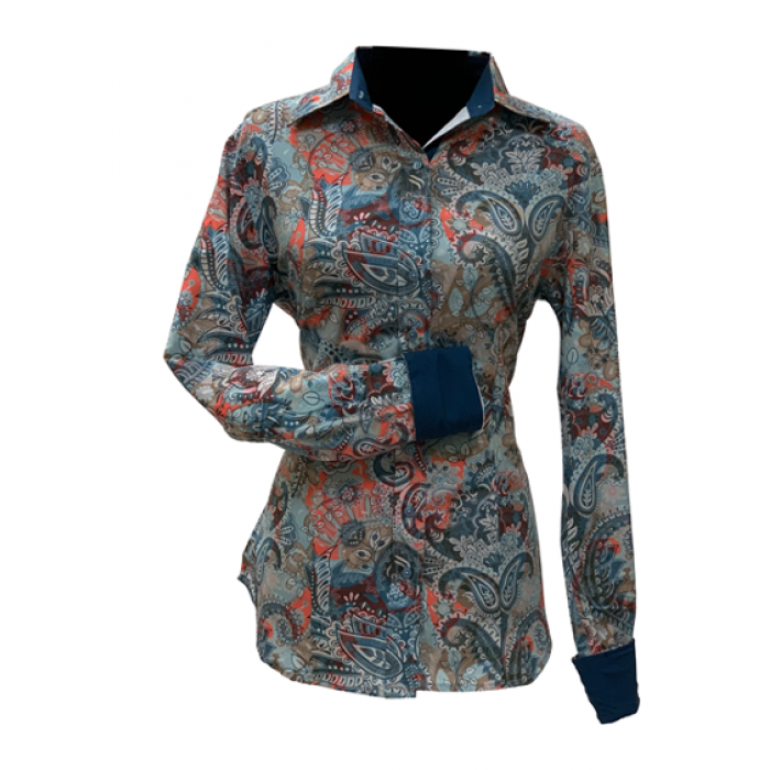 LADIES SHOW SHIRT-Easy Care Round Up Floral Show Shirt-FREE SHIPPING