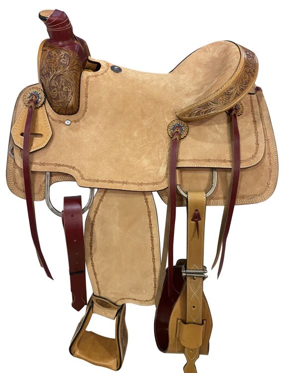 *ONE OF KIND*- 16" Rought Out Roping Saddle w/ Hard Seat-ROPING WARRANTY-FREE SHIPPING