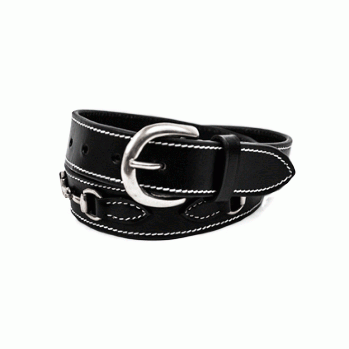 Ladies Leather Belt With Bits and Contrast Stitching-FREE SHIPPING