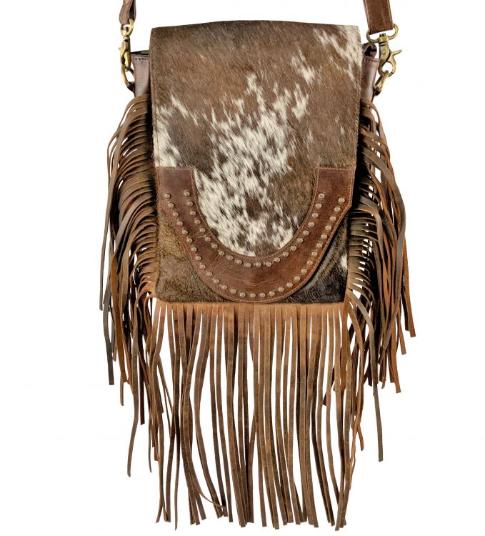 Brown and White Cowhide Crossbody Bag-FREE SHIPPING
