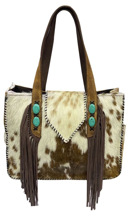 Hair on Cowhide Tote Bag with Fringe-FREE SHIPPING