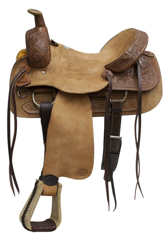 Blue River 16" Roping Saddle Hard Seat Rough-Out W/Roping Warranty