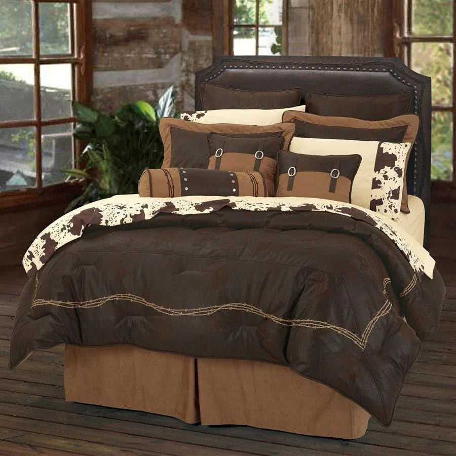 Rustic Barbwire Comforter Set-Chocolate - FREE SHIPPING