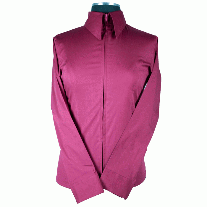LADIES SHOW SHIRT-Zip Up Fitted Show Shirts-FREE SHIPPING