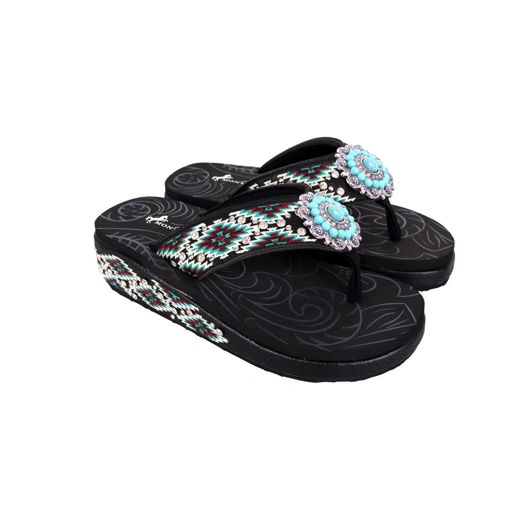 Montana West Embroidered Collection Flip Flops-FREE SHIPPING