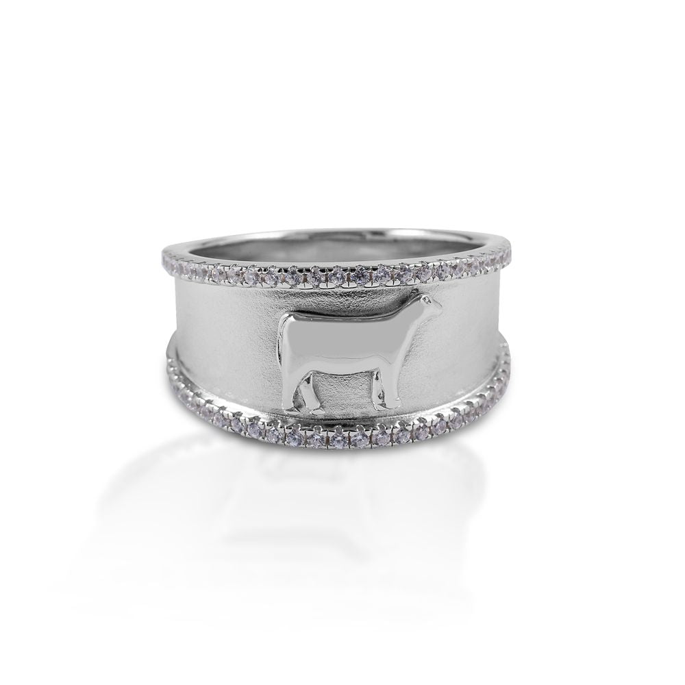 Kelly Herd Crystal Accent Ring - Sterling Silver