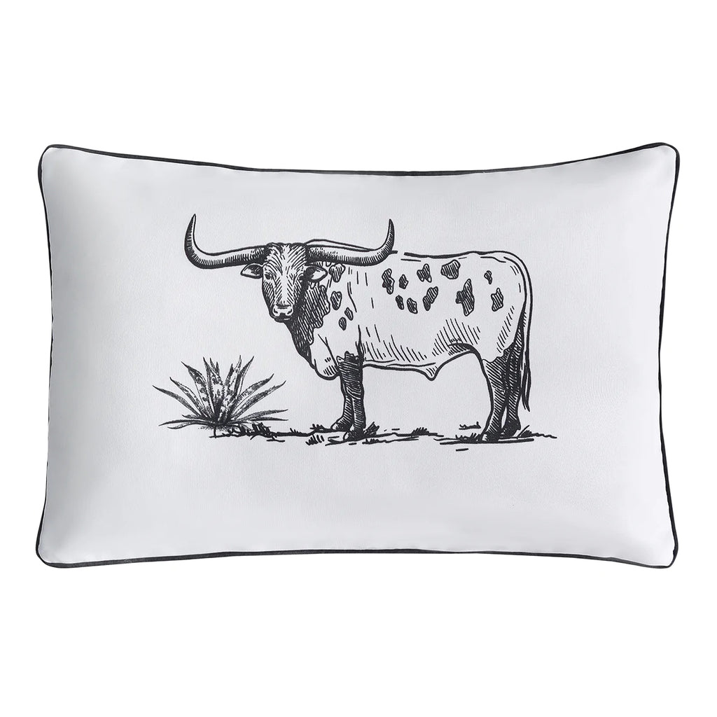 Ranch Life Steer Indoor/Outdoor Pillow-FREE SHIPPING