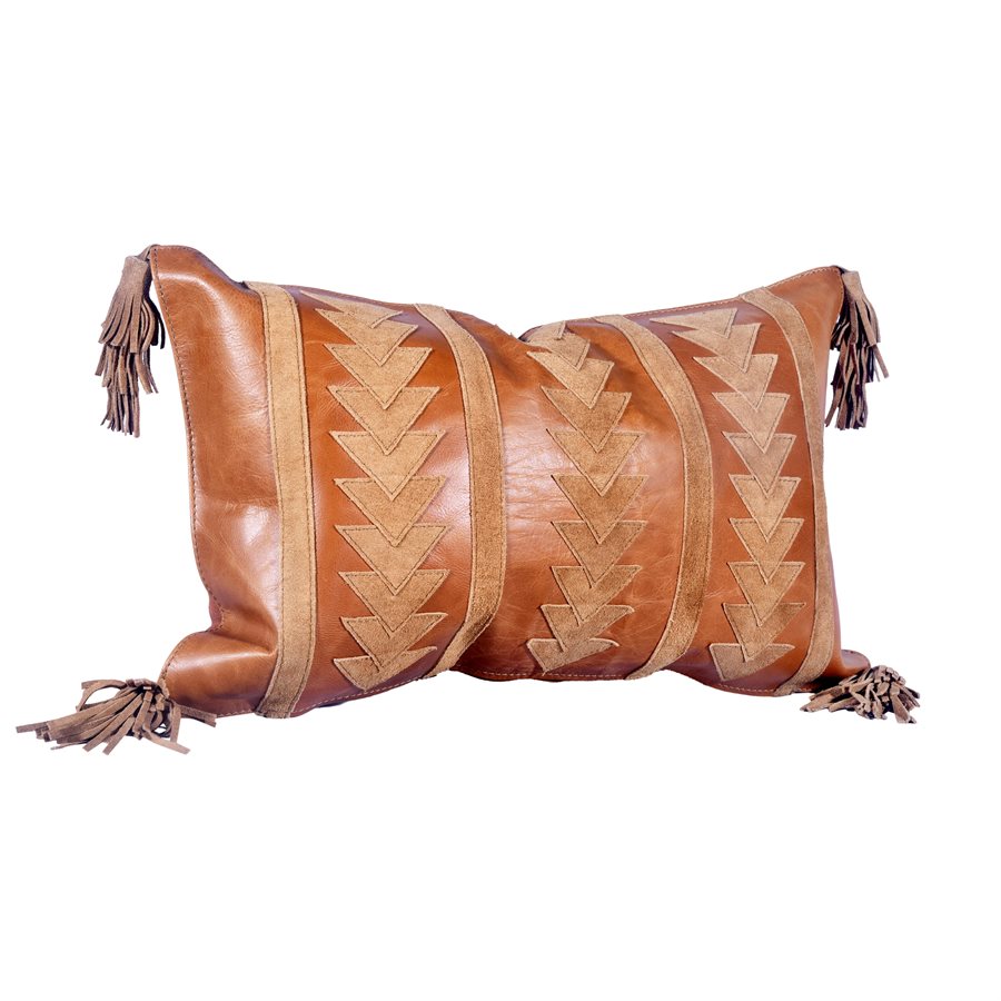 HIEND Arrow Leather Tasseled Throw Pillow-FREE SHIPPING