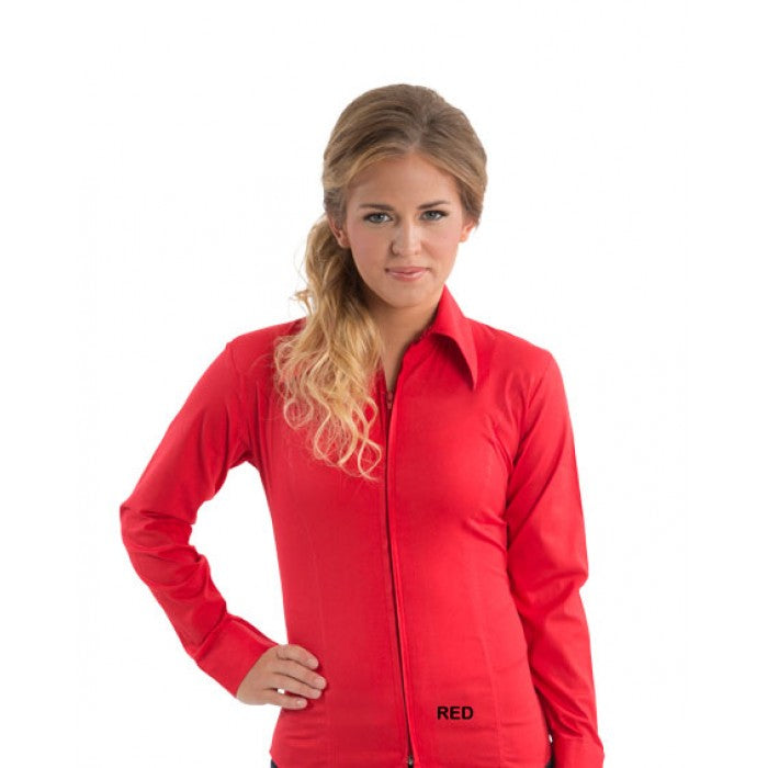 LADIES SHOW SHIRT-Zip Up Fitted Show Shirts-FREE SHIPPING