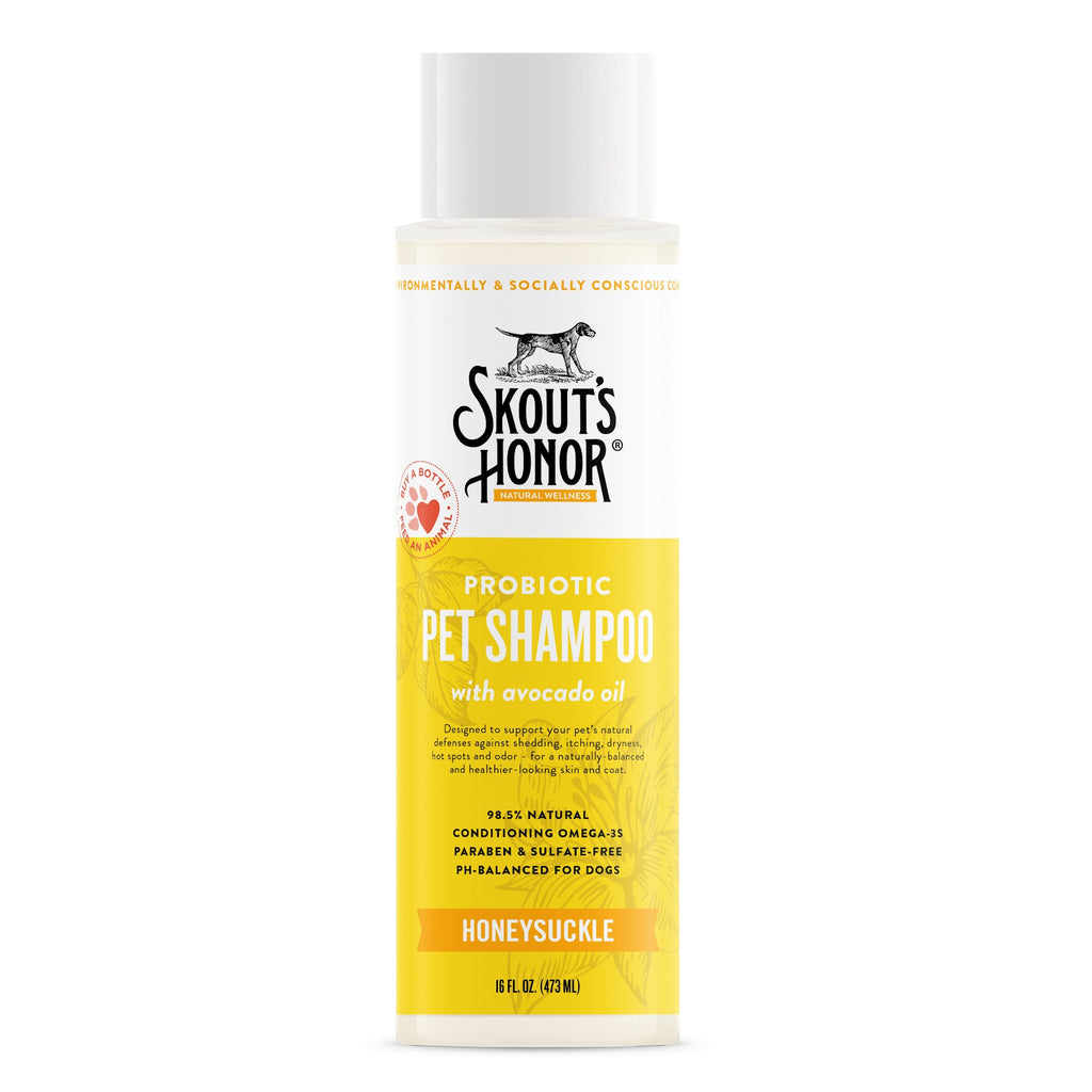 Skout's Honor Probiotic Honeysuckle Pet Shampoo, 16-oz bottle-FREE SHIPPING