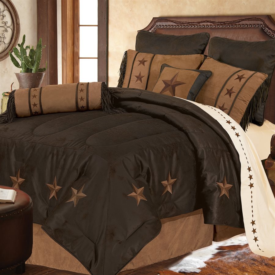 Western Style Comforter Set Laredo Style Chocolate-FREE SHIPPING