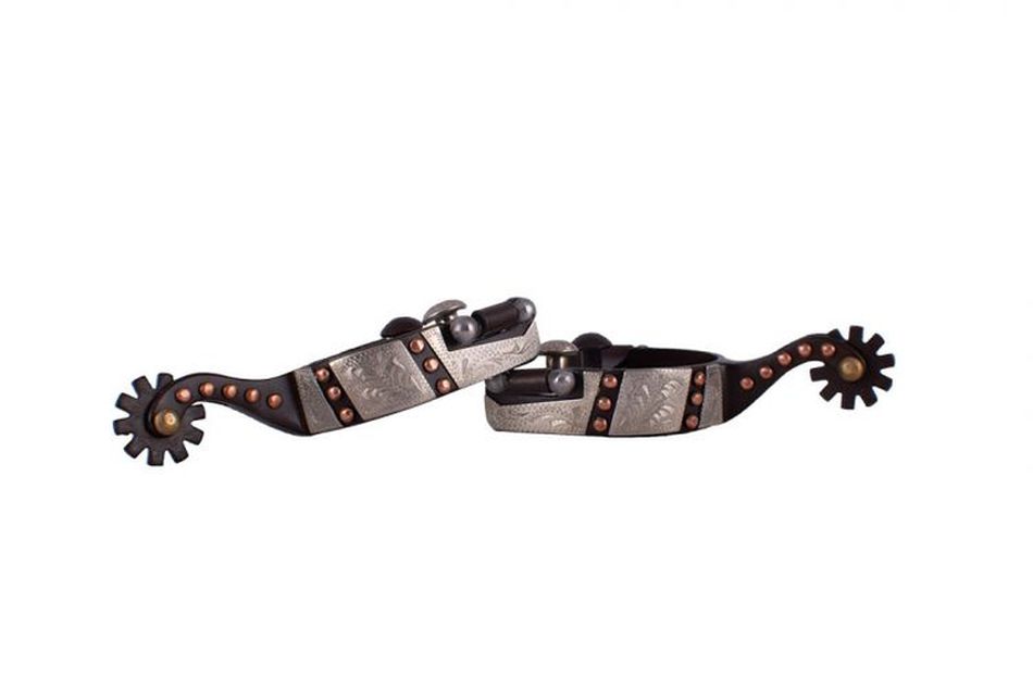 Showman ® Youth Size Brown Steel Spur With Copper Studs - FREE SHIPPING