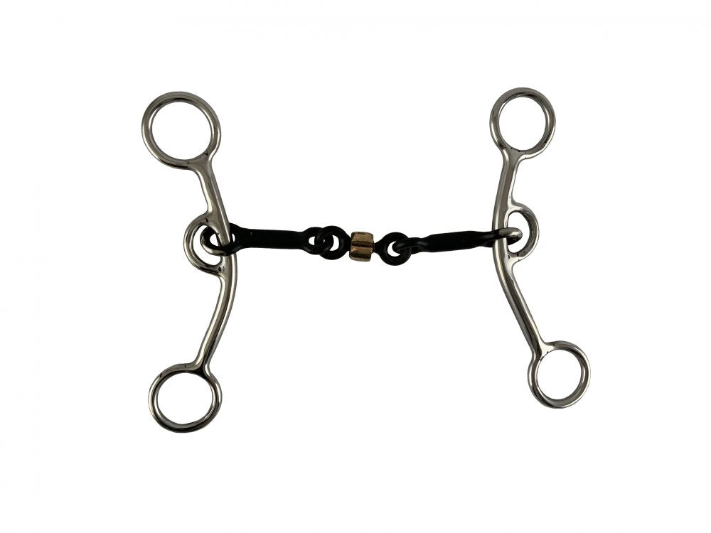 Showman 5" Stainless Steel JR Cow-horse bit  with Sweet Iron Mouth and Copper Roller-FREE SHIPPING